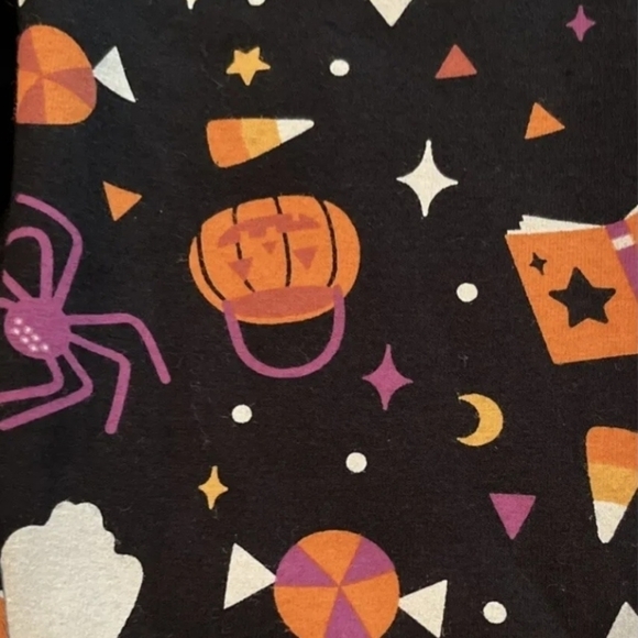 NWT Cat & Jack Black Halloween Leggings 5T Fall October Candy Pumpkin Spider New - Picture 2 of 5